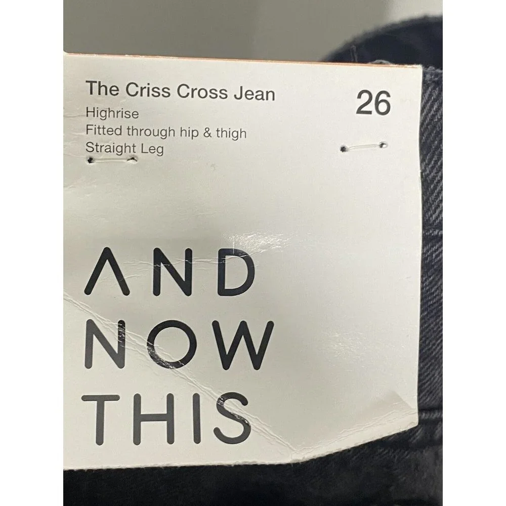 And Now This Womens The Criss Cross Jean High Rise Straight Leg‎ Size 26